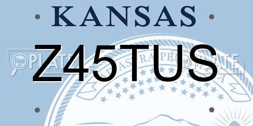 Z45TUS Kansas License Plate