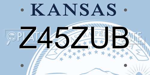 Z45ZUB Kansas License Plate