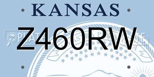 Z460RW Kansas License Plate