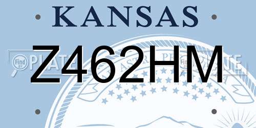 Z462HM Kansas License Plate