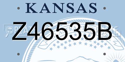 Z46535B Kansas License Plate