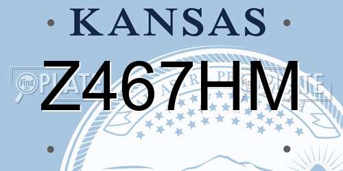 Z467HM Kansas License Plate