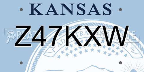 Z47KXW Kansas License Plate