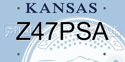 Z47PSA Kansas License Plate
