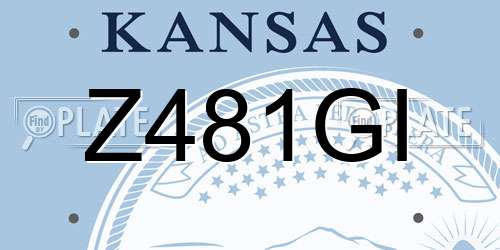 Z481GI Kansas License Plate