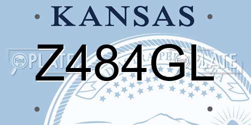 Z484GL Kansas License Plate