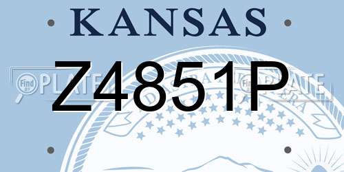 Z4851P Kansas License Plate