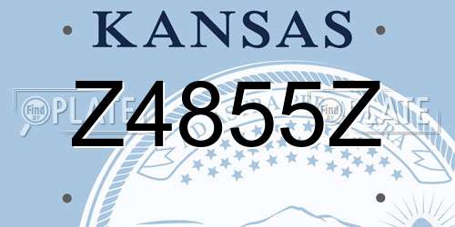Z4855Z Kansas License Plate