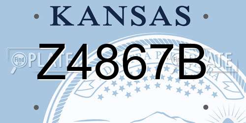 Z4867B Kansas License Plate