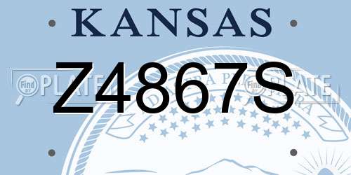 Z4867S Kansas License Plate