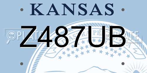 Z487UB Kansas License Plate