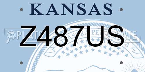 Z487US Kansas License Plate