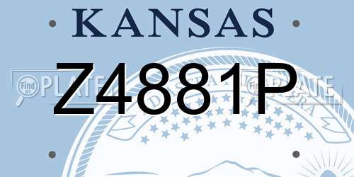 Z4881P Kansas License Plate