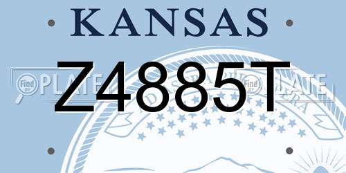 Z4885T Kansas License Plate