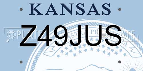 Z49JUS Kansas License Plate