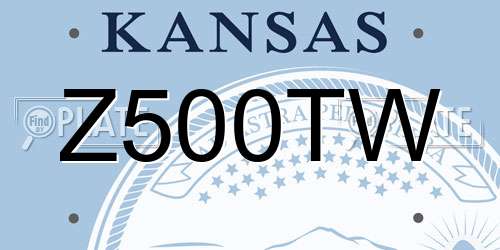 Z500TW Kansas License Plate