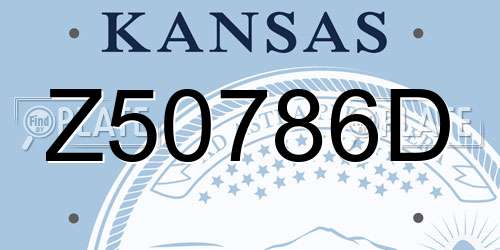 Z50786D Kansas License Plate