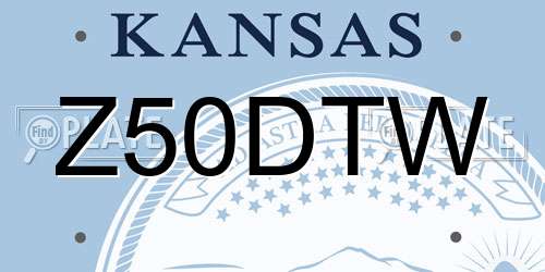 Z50DTW Kansas License Plate