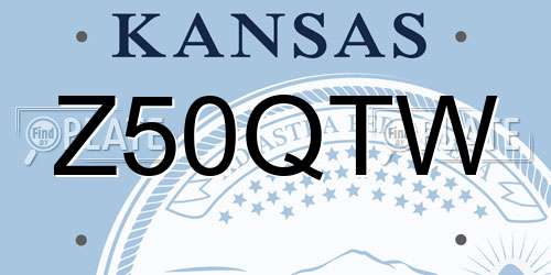Z50QTW Kansas License Plate