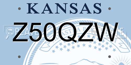Z50QZW Kansas License Plate
