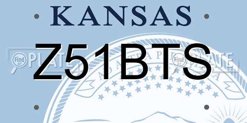 Z51BTS Kansas License Plate