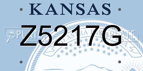 Z5217G Kansas License Plate