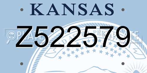 Z522579 Kansas License Plate