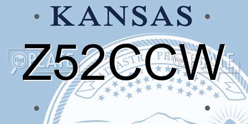 Z52CCW Kansas License Plate