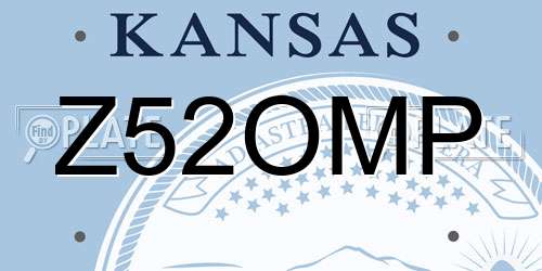 Z52OMP Kansas License Plate