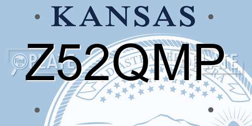 Z52QMP Kansas License Plate