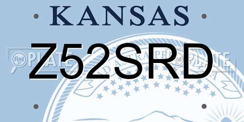 Z52SRD Kansas License Plate
