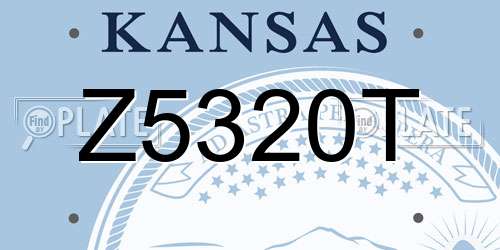 Z5320T Kansas License Plate
