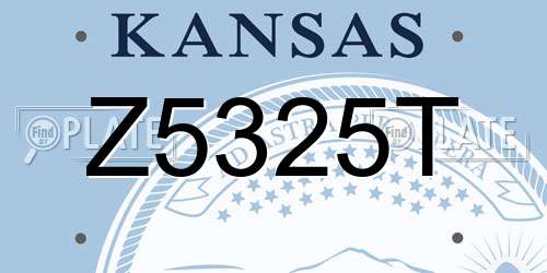 Z5325T Kansas License Plate