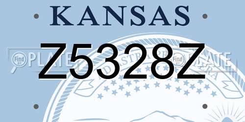 Z5328Z Kansas License Plate