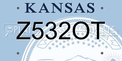 Z532OT Kansas License Plate