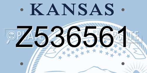 Z536561 Kansas License Plate