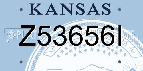 Z53656I Kansas License Plate