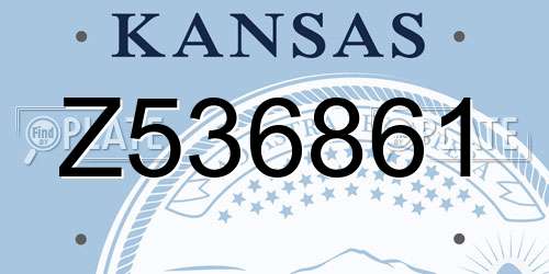 Z536861 Kansas License Plate