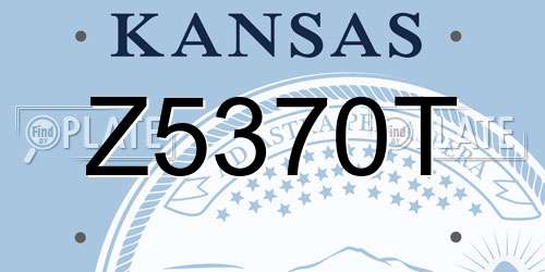 Z5370T Kansas License Plate