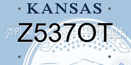 Z537OT Kansas License Plate