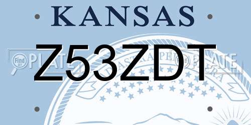 Z53ZDT Kansas License Plate