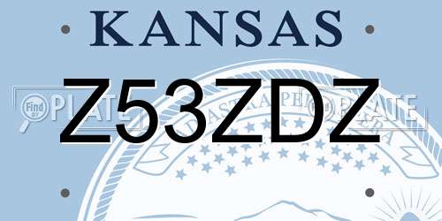 Z53ZDZ Kansas License Plate