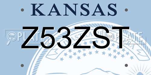 Z53ZST Kansas License Plate