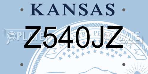 Z540JZ Kansas License Plate