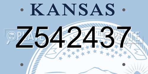 Z542437 Kansas License Plate