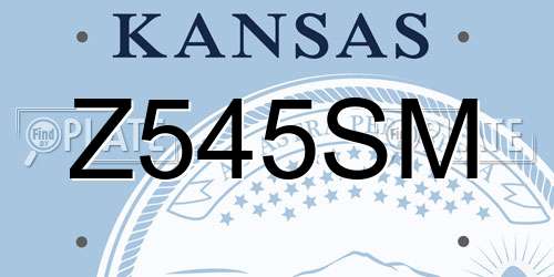 Z545SM Kansas License Plate