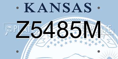 Z5485M Kansas License Plate