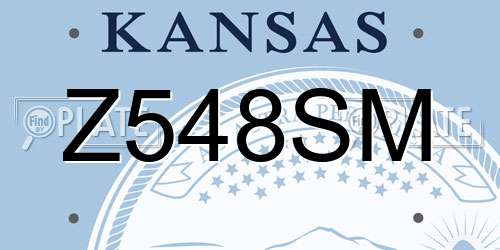 Z548SM Kansas License Plate