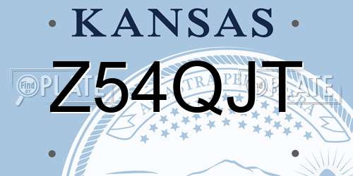 Z54QJT Kansas License Plate