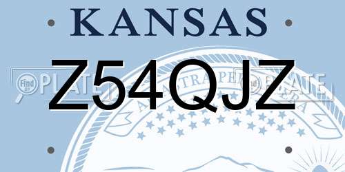 Z54QJZ Kansas License Plate